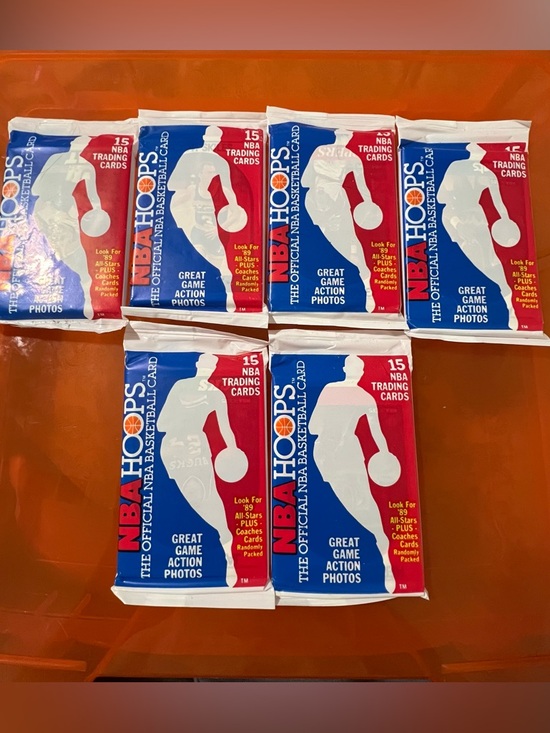 NBA Other - 6 NBA Hoops 1989 Trading Card Packs